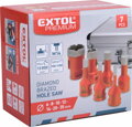 Sada diamantových korunkových vrtákov do uhlovej brúsky EXTOL Premium 8802991