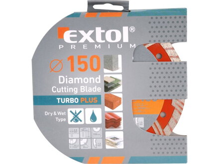 Kotúč rezný diamantový Turbo plus ∅150 EXTOL Premium 8803033