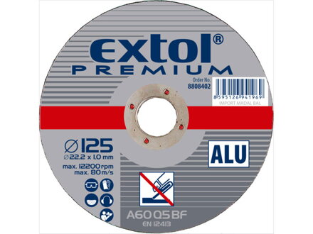 Kotúč rezný na hliník 125x1,0mm EXTOL Premium 8808402