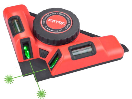 Uholník laserový s prísavkou EXTOL Premium 8823303