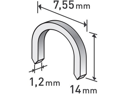 Spony oblé do sponkovacej pištole 14x7,55x1,2mm EXTOL Premium 8852305