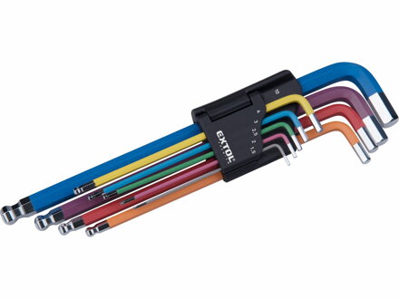Kľúče imbusové farebné predĺžené 1,5mm-10mm EXTOL Premium 8819316