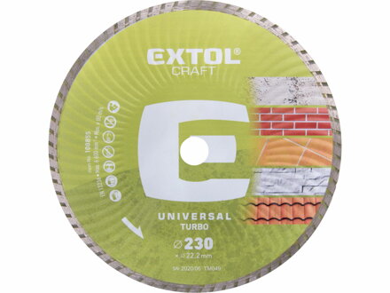 Kotúč rezný diamantový Ø230mm Extol Craft 108855