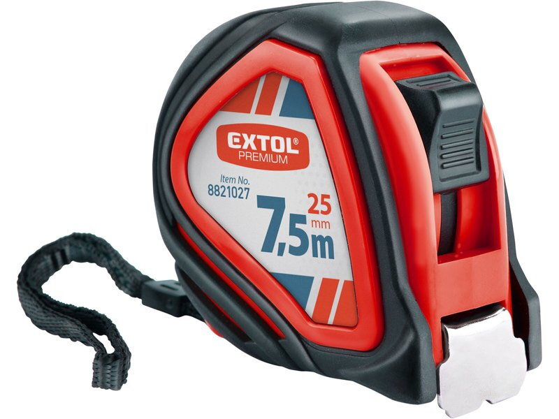 Meter zvinovací pogumovaný s brzdou 7,5m EXTOL Premium 8821027