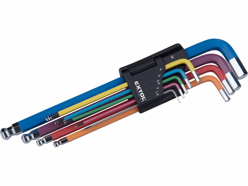 Kľúče imbusové farebné predĺžené 1,5mm-10mm EXTOL Premium 8819316 Kľúče imbusové farebné predĺžené 1,5mm-10mm EXTOL Premium 8819316