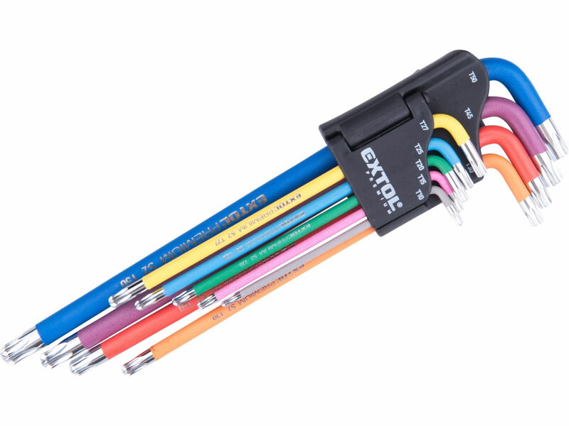 Kľúče torx farebné predĺžené T10-T50 EXTOL Premium 8819416 Kľúče torx farebné predĺžené T10-T50 EXTOL Premium 8819416