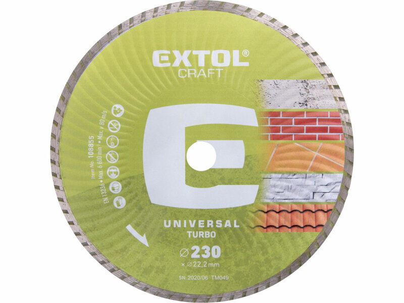 Kotúč rezný diamantový Ø230mm Extol Craft 108855