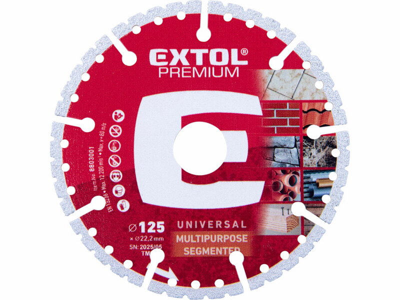 Kotúč rezný diamantový segmentový ø125mm EXTOL Premium 8803001 Kotúč rezný diamantový segmentový ø125mm EXTOL Premium 8803001